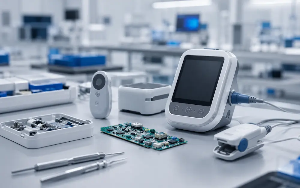 Healthcare device manufacturing solutions with clean assembly and functional testing