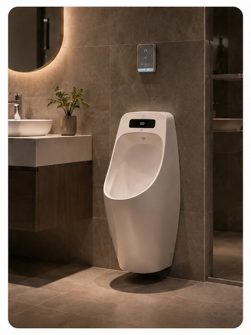 Smart bathroom electronic product installed in an elegant modern bathroom with sensing control and reliable daily-use performance